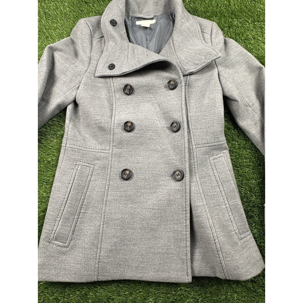 Women’s H&M Peacoat Size 6 Gray Double Breasted Jacket